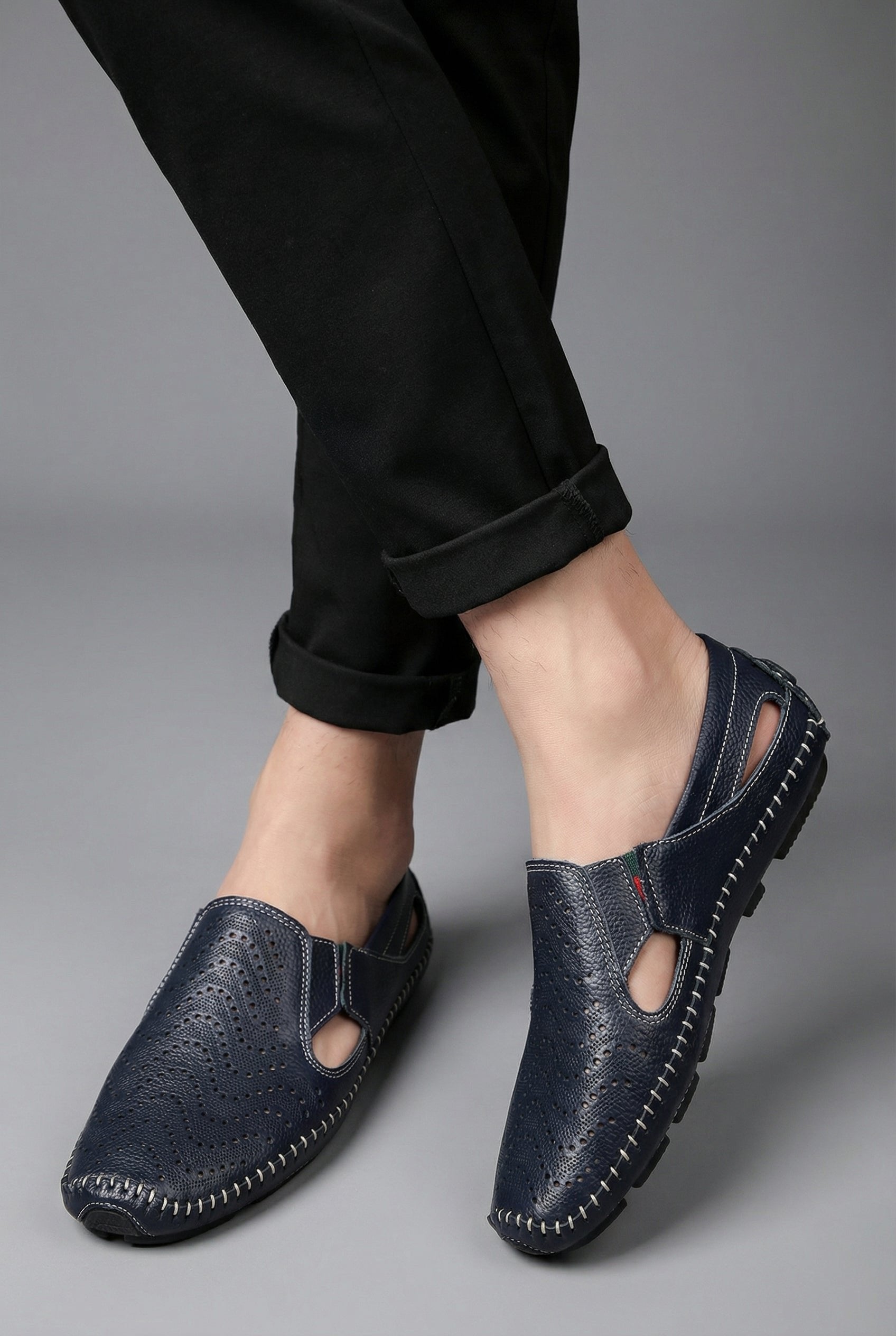 Nathan | Men's Perforated Dress Shoes | Slip-On Loafers · PNY