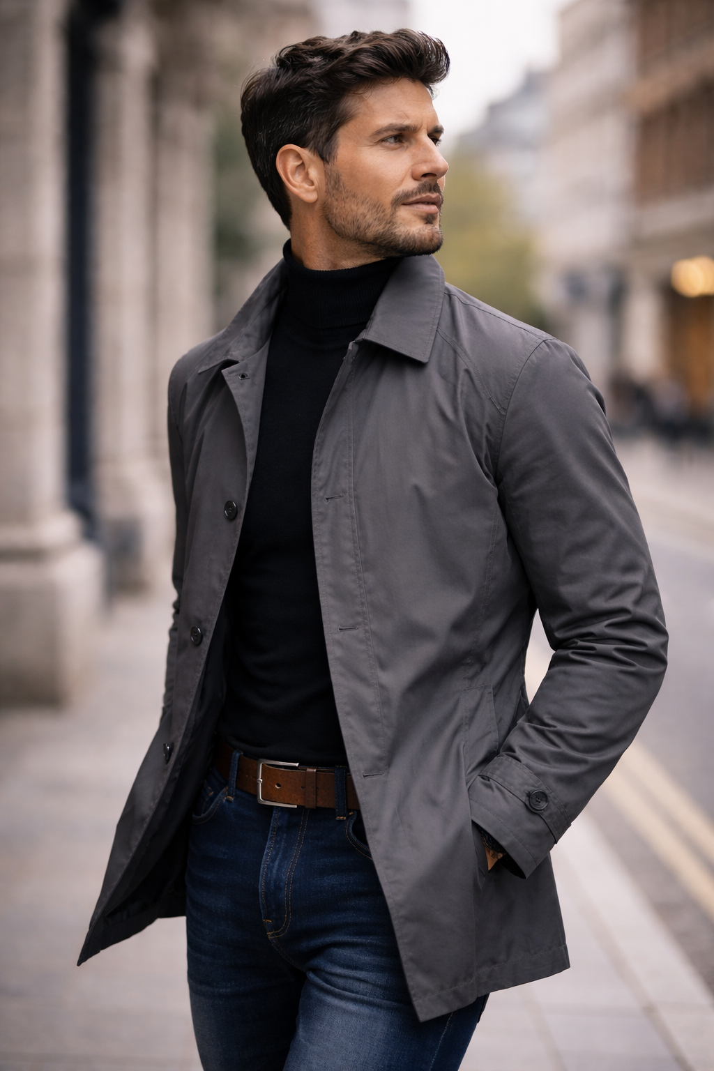 Nathan | Men's Single-Breasted Coat | Button Front · PNY