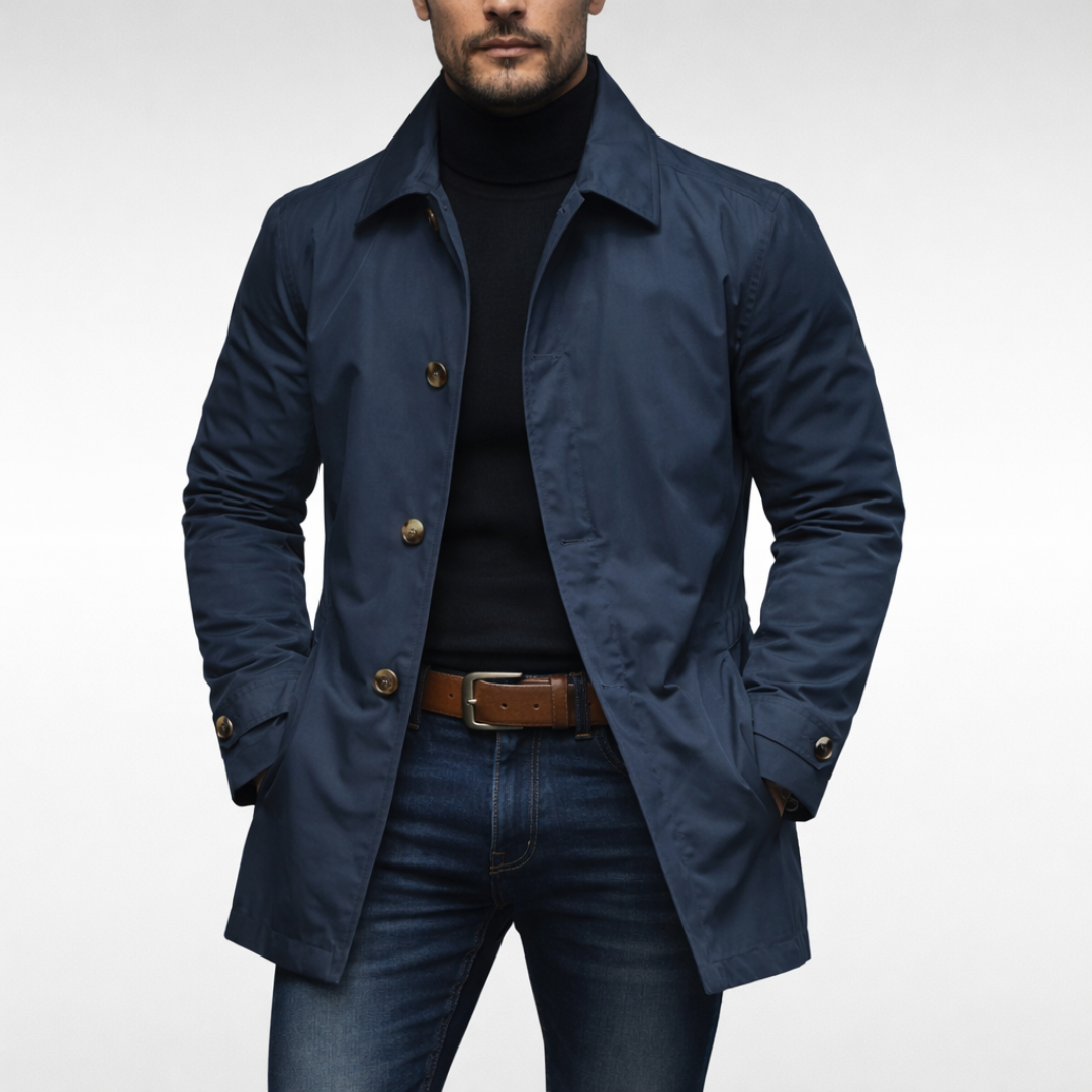 Nathan | Men's Single-Breasted Coat | Button Front · PNY