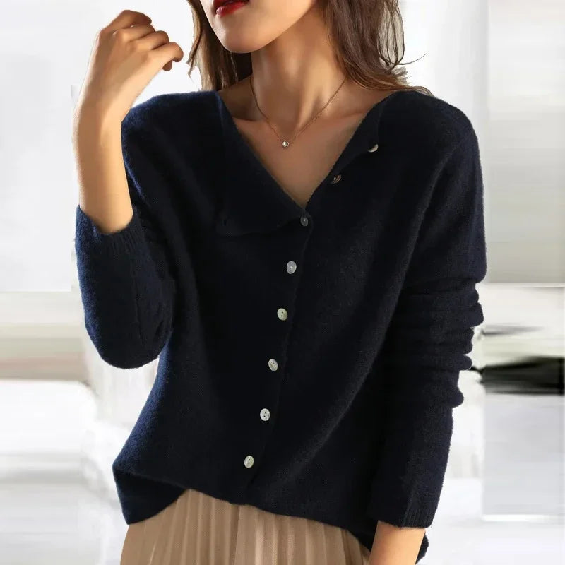 Nora | Women's Asymmetric Cardigan | Button-Front · PNY
