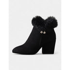 Nora | Women's Block-Heel Ankle Boots | Fur-Trim · PNY