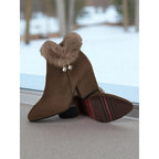 Nora | Women's Block-Heel Ankle Boots | Fur-Trim · PNY
