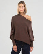 Nora | Women's Boat-Neck Sweater | Textured Sleeves · PNY