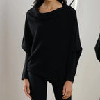 Nora | Women's Boat-Neck Sweater | Textured Sleeves · PNY