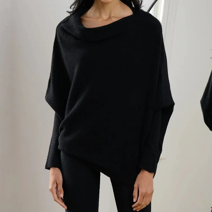 Nora | Women's Boat-Neck Sweater | Textured Sleeves · PNY