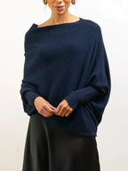 Nora | Women's Boat-Neck Sweater | Textured Sleeves · PNY