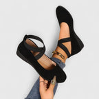 Nora | Women's Closed-Toe Flats | Crisscross Straps · PNY