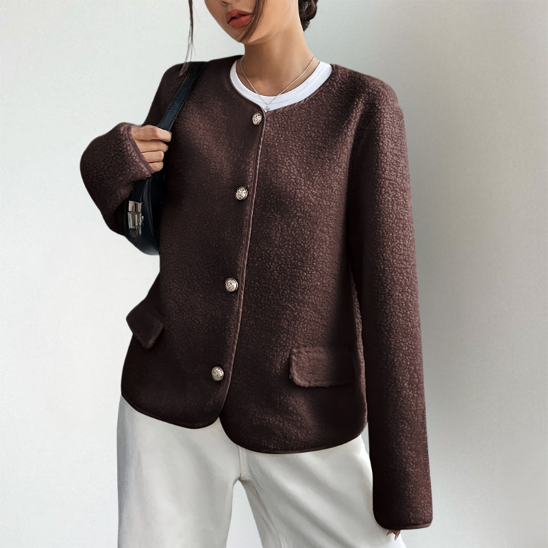 Nora | Women's Collarless Cardigan | Button Front · PNY