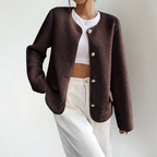 Nora | Women's Collarless Cardigan | Button Front · PNY