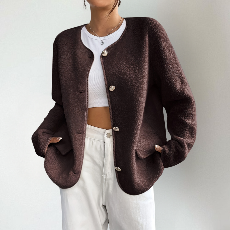 Nora | Women's Collarless Cardigan | Button Front · PNY