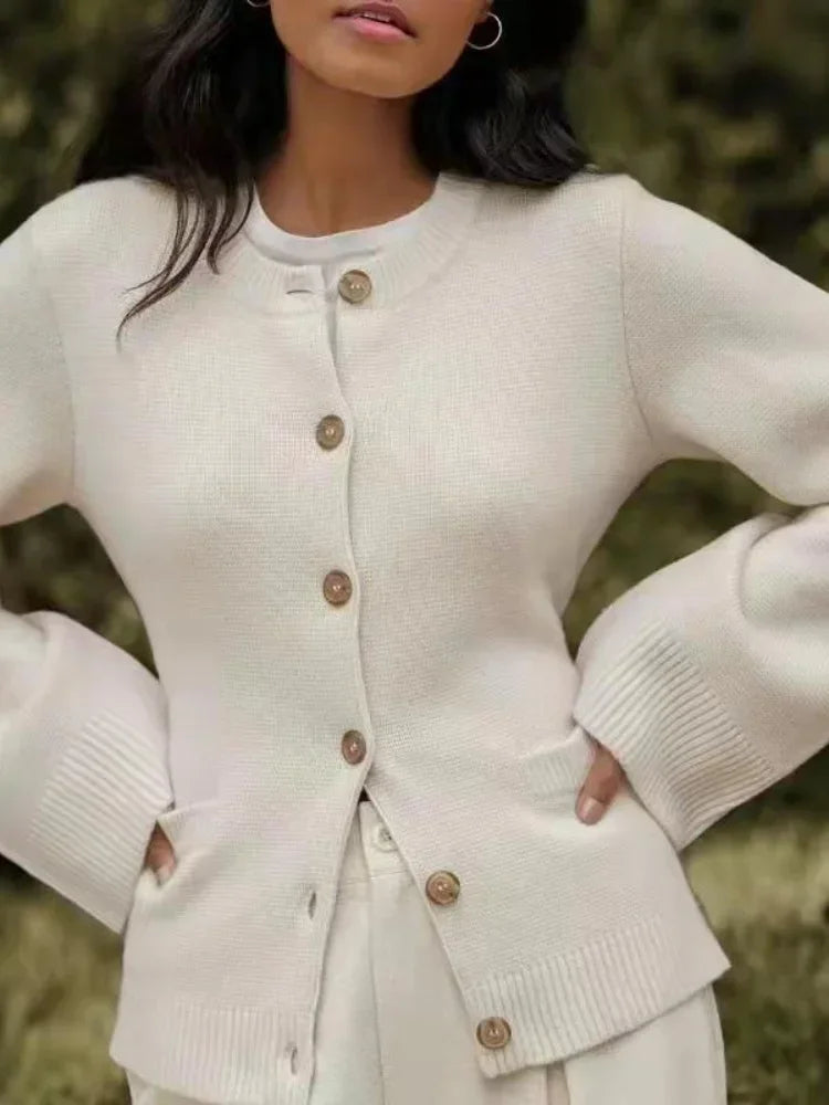 Nora | Women's Crewneck Cardigan | Button-Front · PNY