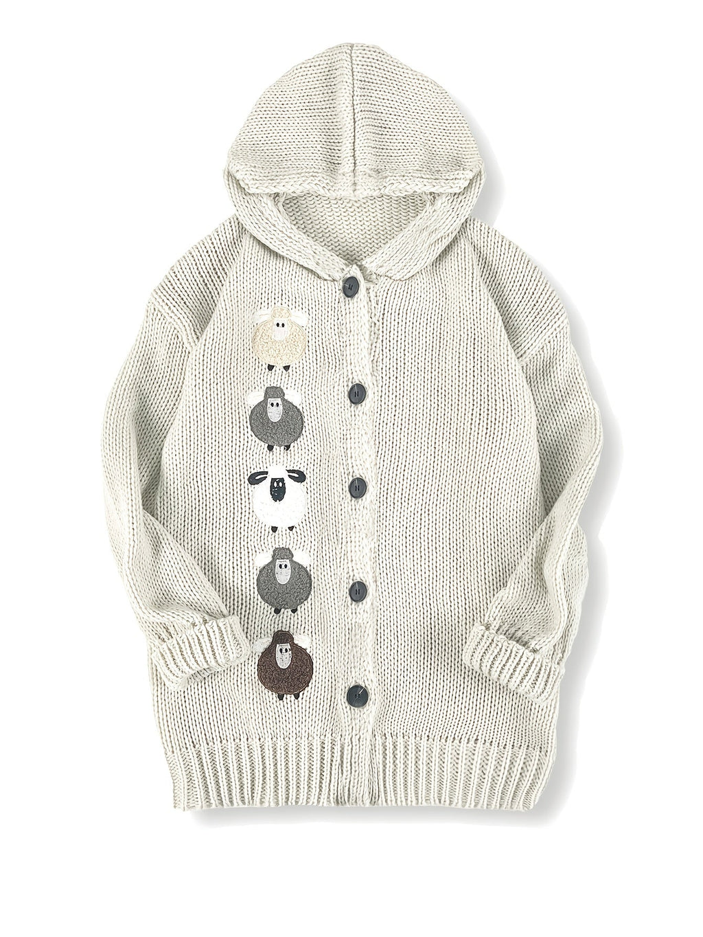 Nora | Women's Hooded Cardigan | Sheep Embroidery · PNY