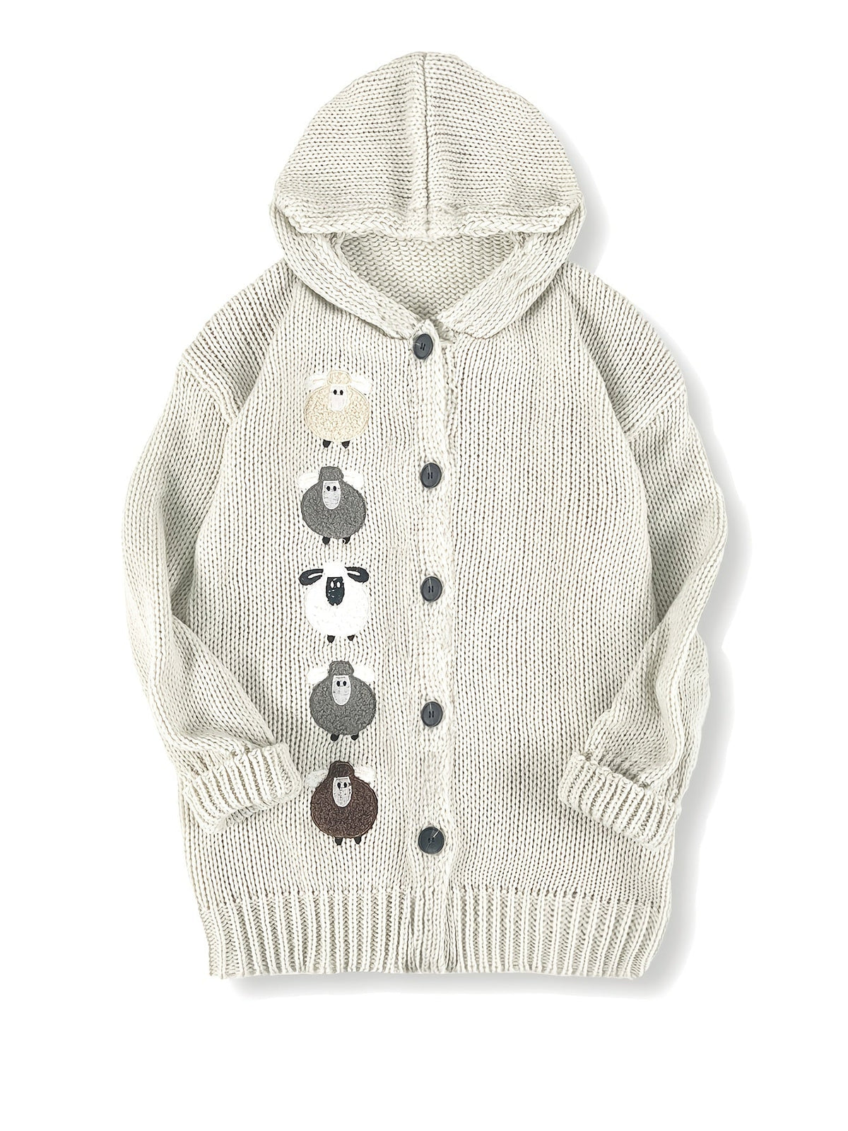 Nora | Women's Hooded Cardigan | Sheep Embroidery · PNY