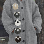 Nora | Women's Hooded Cardigan | Sheep Embroidery · PNY