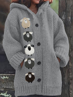 Nora | Women's Hooded Cardigan | Sheep Embroidery · PNY