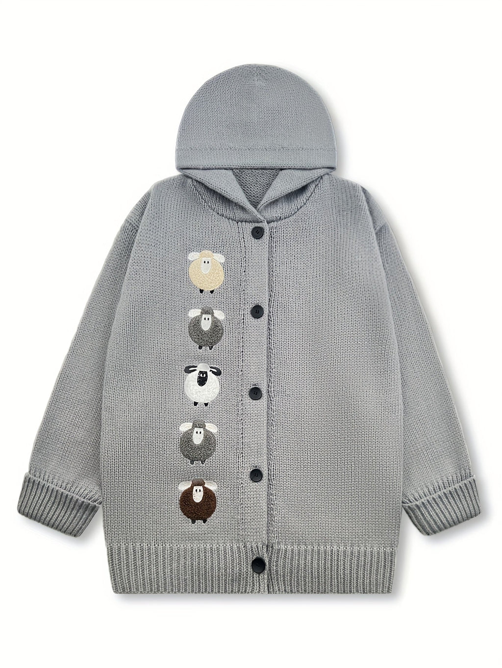 Nora | Women's Hooded Cardigan | Sheep Embroidery · PNY
