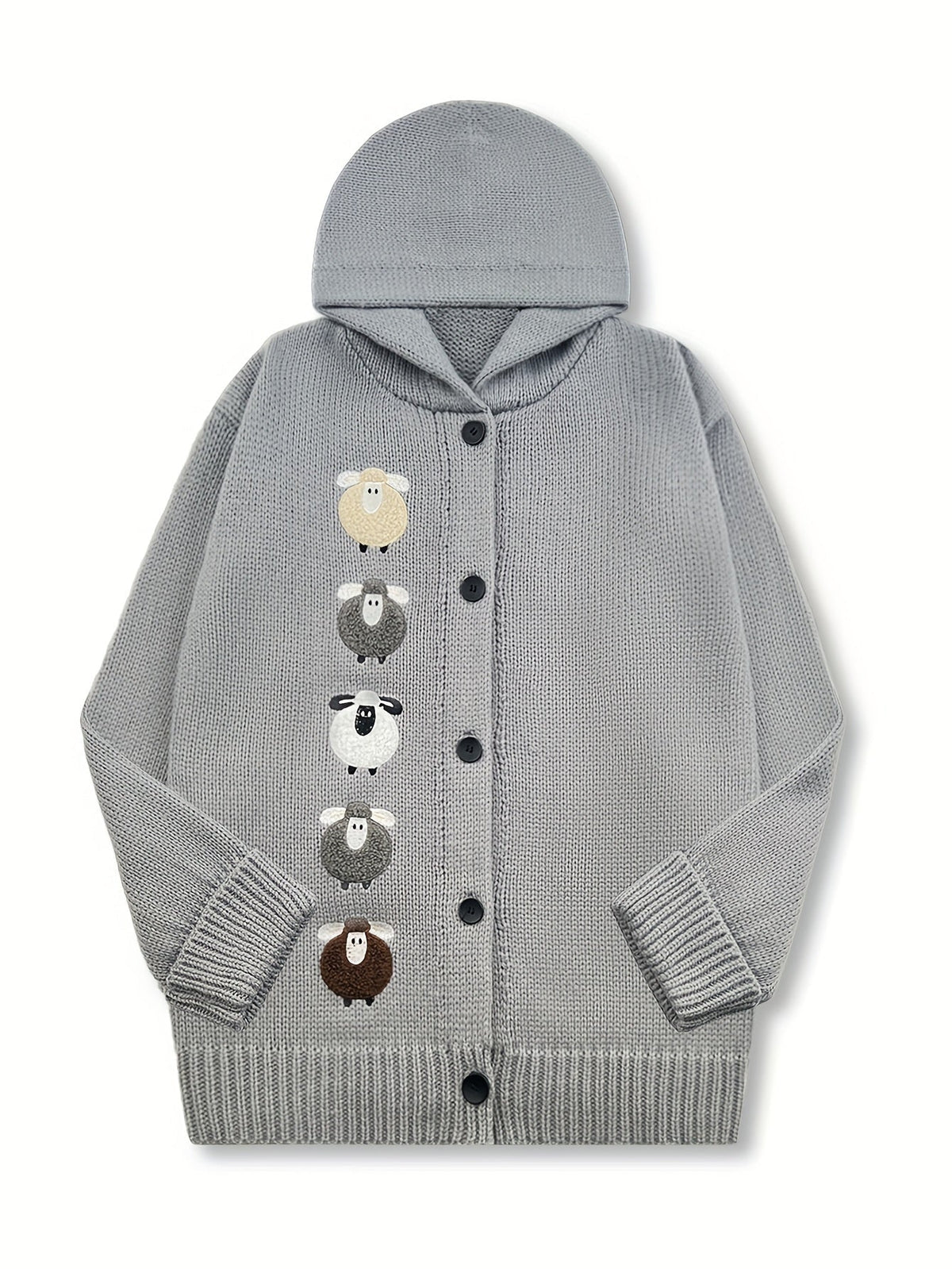Nora | Women's Hooded Cardigan | Sheep Embroidery · PNY