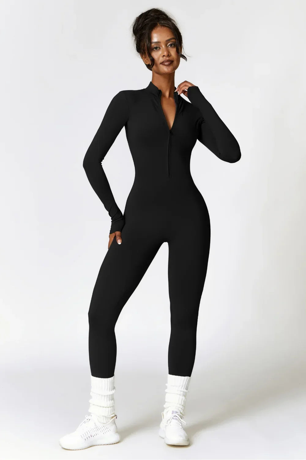 Nora | Women's Long-Sleeve Jumpsuit | Half-Zip · PNY