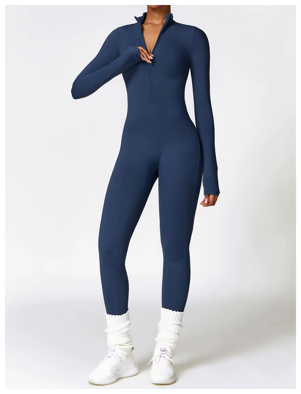 Nora | Women's Long-Sleeve Jumpsuit | Half-Zip · PNY