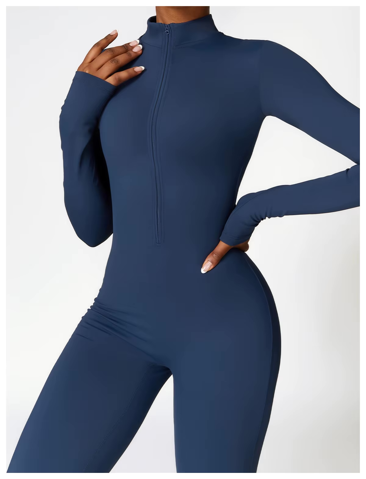 Nora | Women's Long-Sleeve Jumpsuit | Half-Zip · PNY