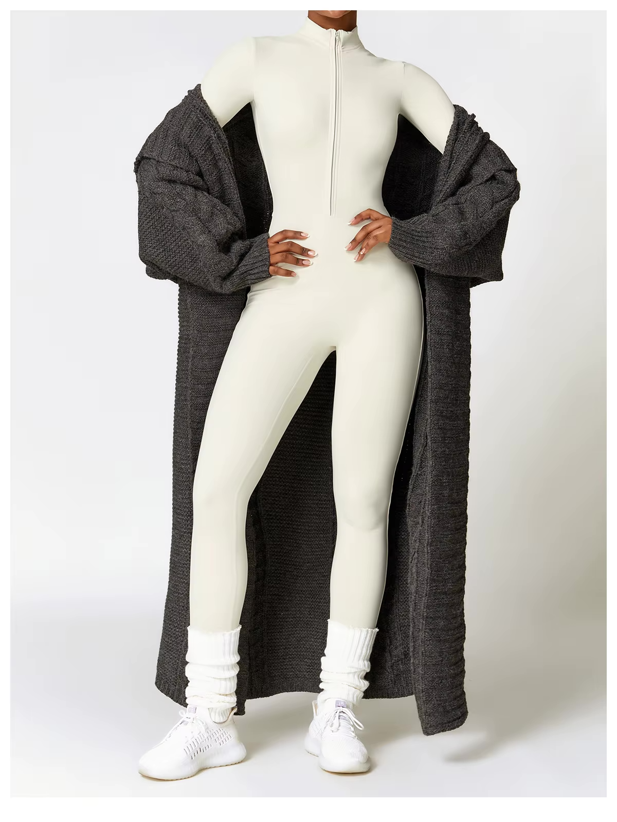 Nora | Women's Long-Sleeve Jumpsuit | Half-Zip · PNY