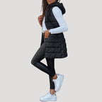 Nora | Women's Longline Puffer Vest | Hooded Quilted · PNY