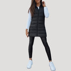 Nora | Women's Longline Puffer Vest | Hooded Quilted · PNY