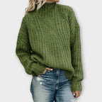 Nora | Women's Mock-Neck Sweater | Cable Knit · PNY