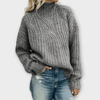 Nora | Women's Mock-Neck Sweater | Cable Knit · PNY
