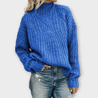 Nora | Women's Mock-Neck Sweater | Cable Knit · PNY