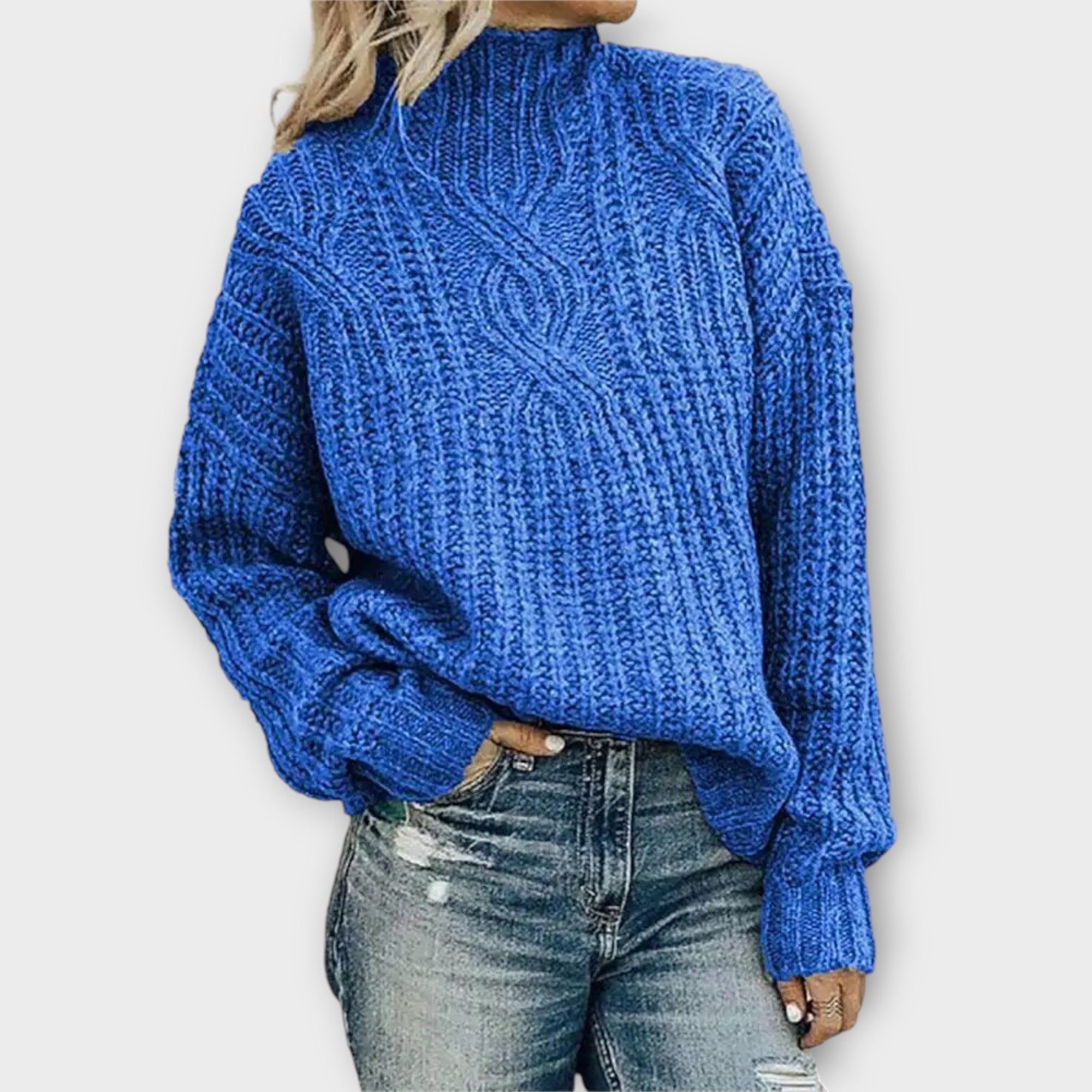Nora | Women's Mock-Neck Sweater | Cable Knit · PNY