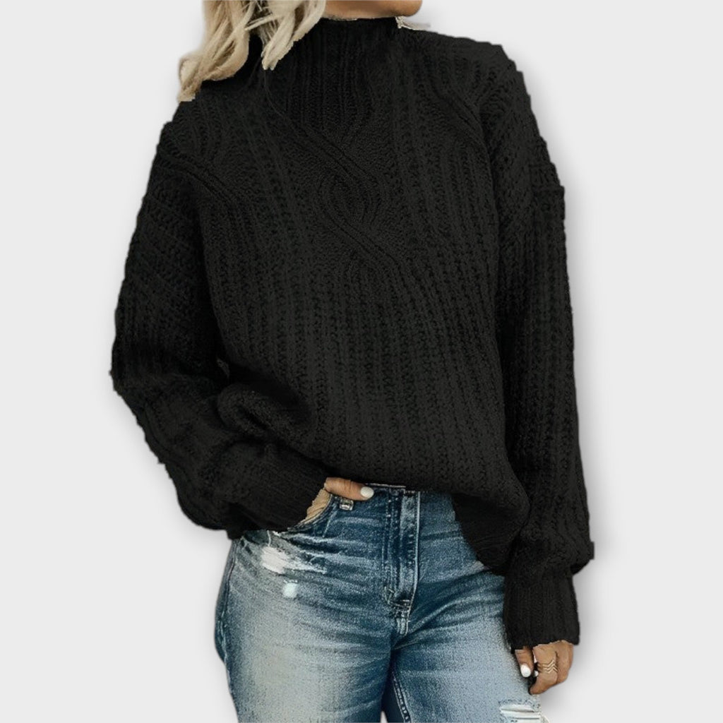 Nora | Women's Mock-Neck Sweater | Cable Knit · PNY