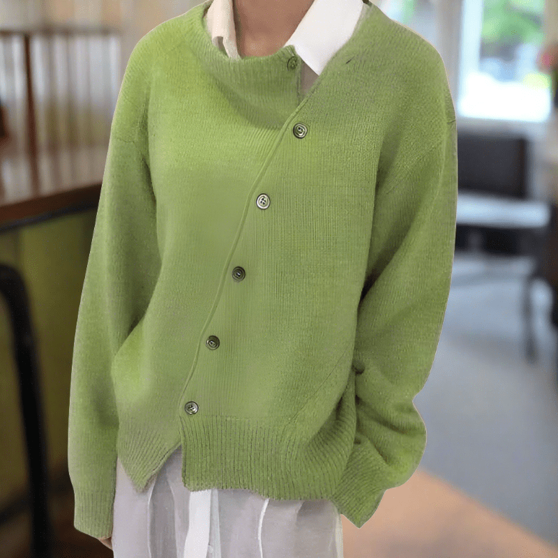 Nora | Women's Oversized Cardigan | Asymmetric Buttons · PNY