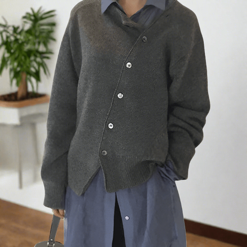 Nora | Women's Oversized Cardigan | Asymmetric Buttons · PNY