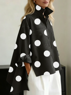 Nora | Women's Oversized Denim Shirt | Polka Dot · PNY