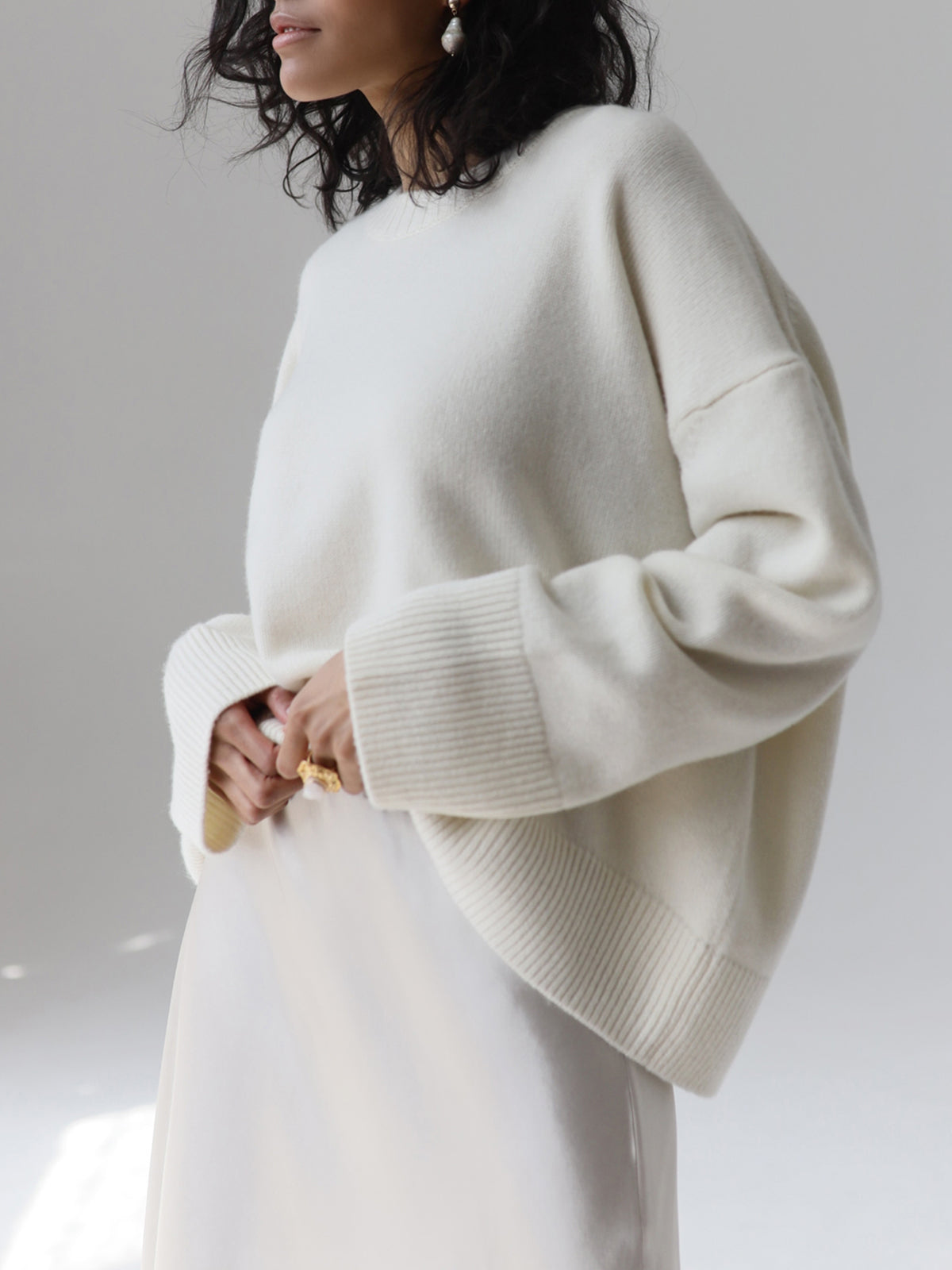 Nora | Women's Oversized Sweater | Ribbed Trim · PNY