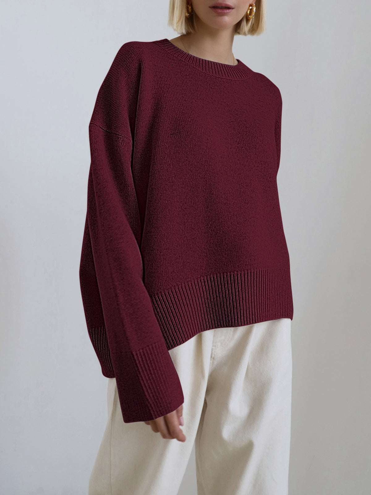 Nora | Women's Oversized Sweater | Ribbed Trim · PNY