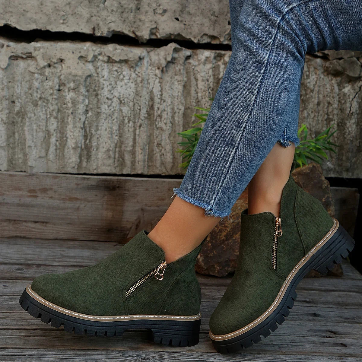 Nora | Women's Side-Zip Ankle Boots | Suede · PNY