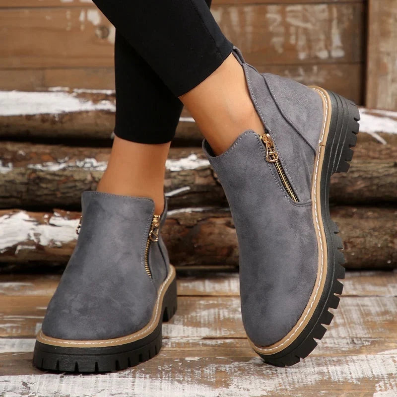 Nora | Women's Side-Zip Ankle Boots | Suede · PNY
