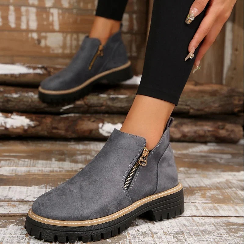 Nora | Women's Side-Zip Ankle Boots | Suede · PNY