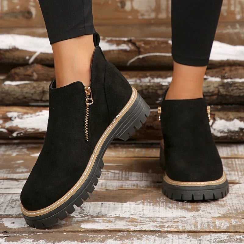 Nora | Women's Side-Zip Ankle Boots | Suede · PNY