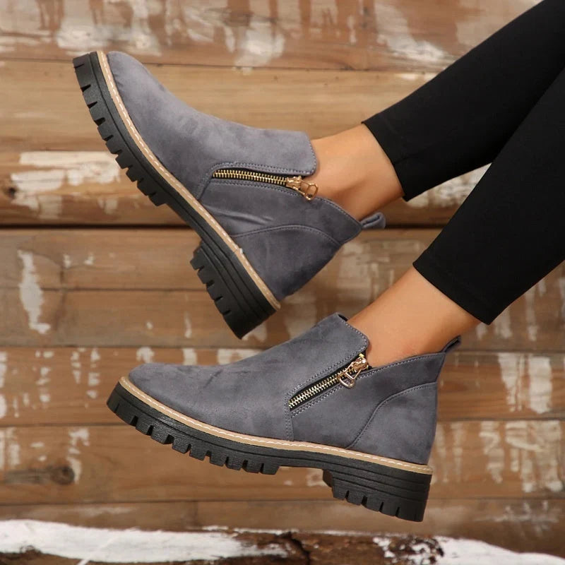 Nora | Women's Side-Zip Ankle Boots | Suede · PNY