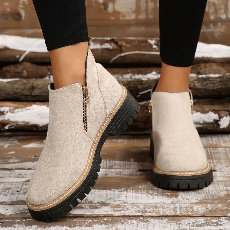 Nora | Women's Side-Zip Ankle Boots | Suede · PNY