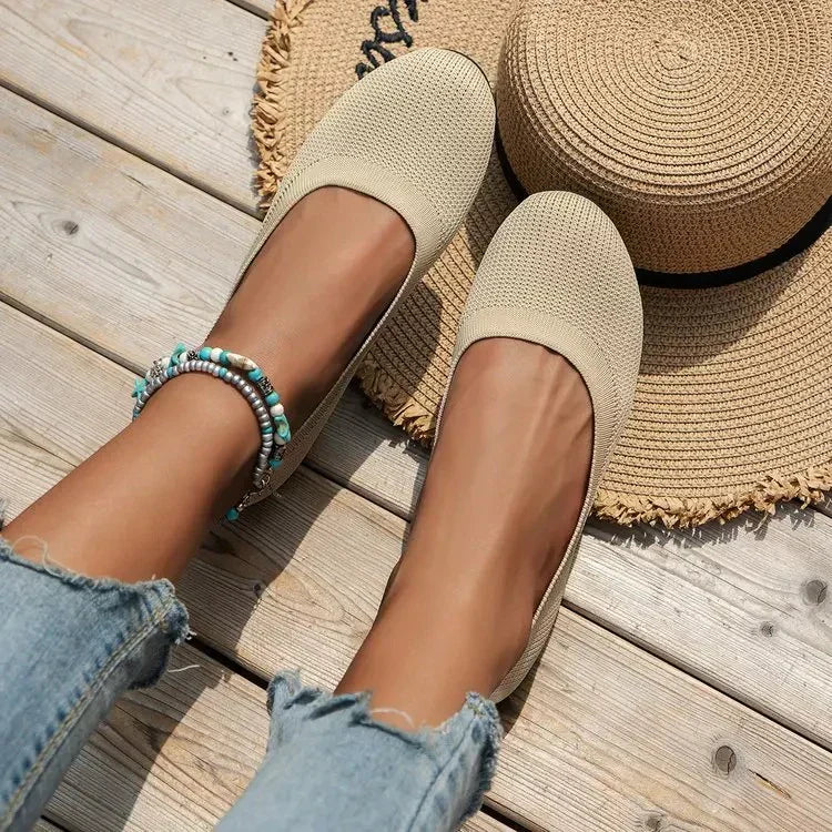 Nora | Women's Slip-On Ballet Flats | Knit · PNY