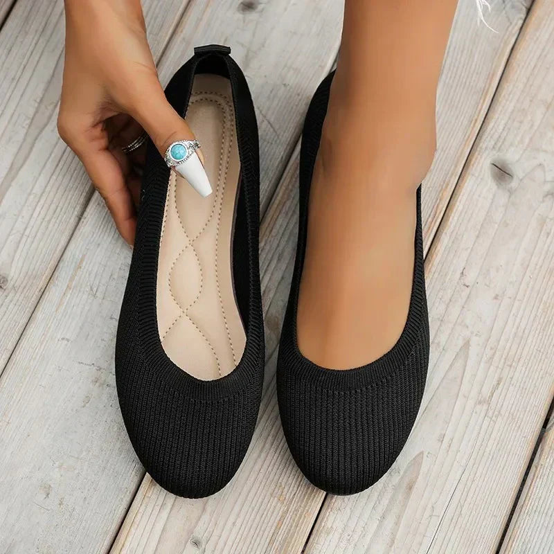 Nora | Women's Slip-On Ballet Flats | Knit · PNY