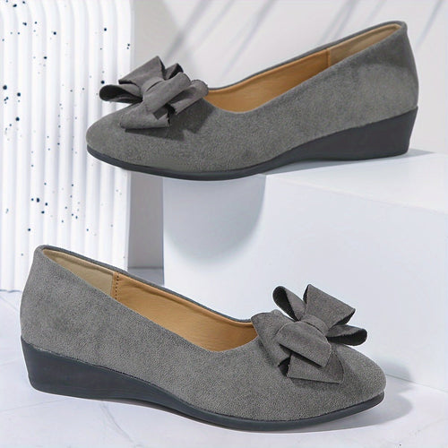 Nora | Women's Slip-On Flats | Bow Accent · PNY