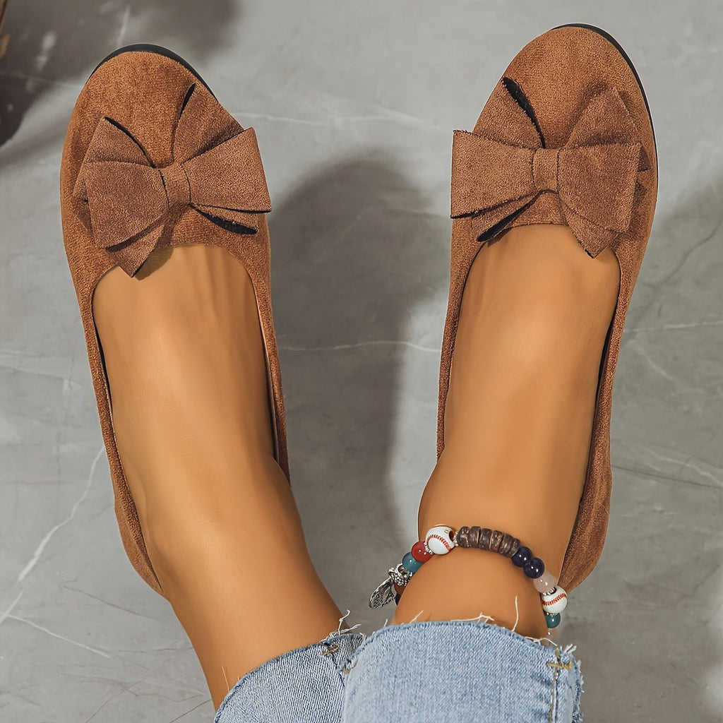 Nora | Women's Slip-On Flats | Bow Accent · PNY