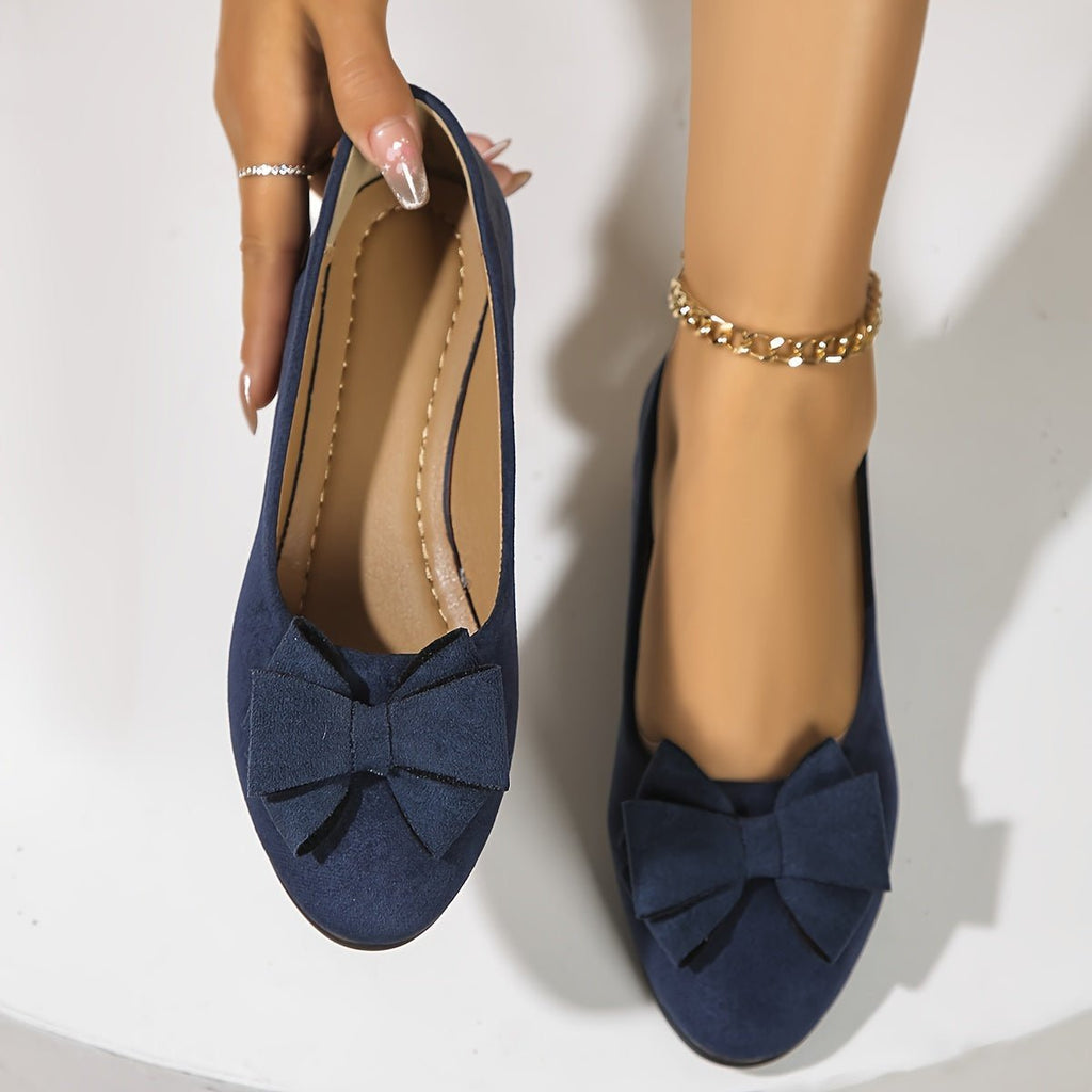 Nora | Women's Slip-On Flats | Bow Accent · PNY