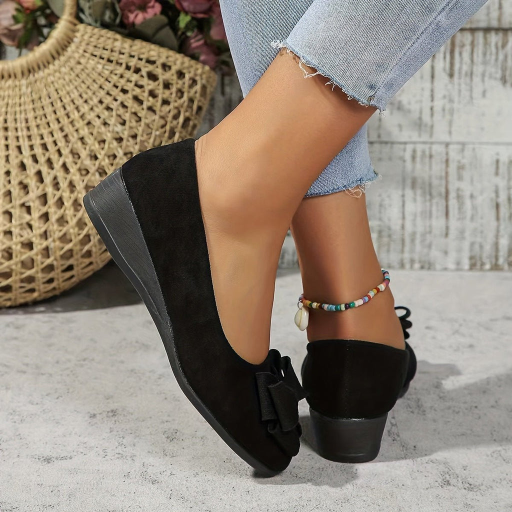 Nora | Women's Slip-On Flats | Bow Accent · PNY