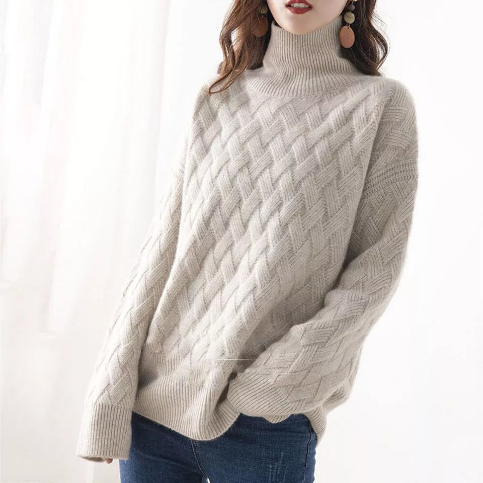 Nora | Women's Turtleneck Sweater | Cable Knit · PNY